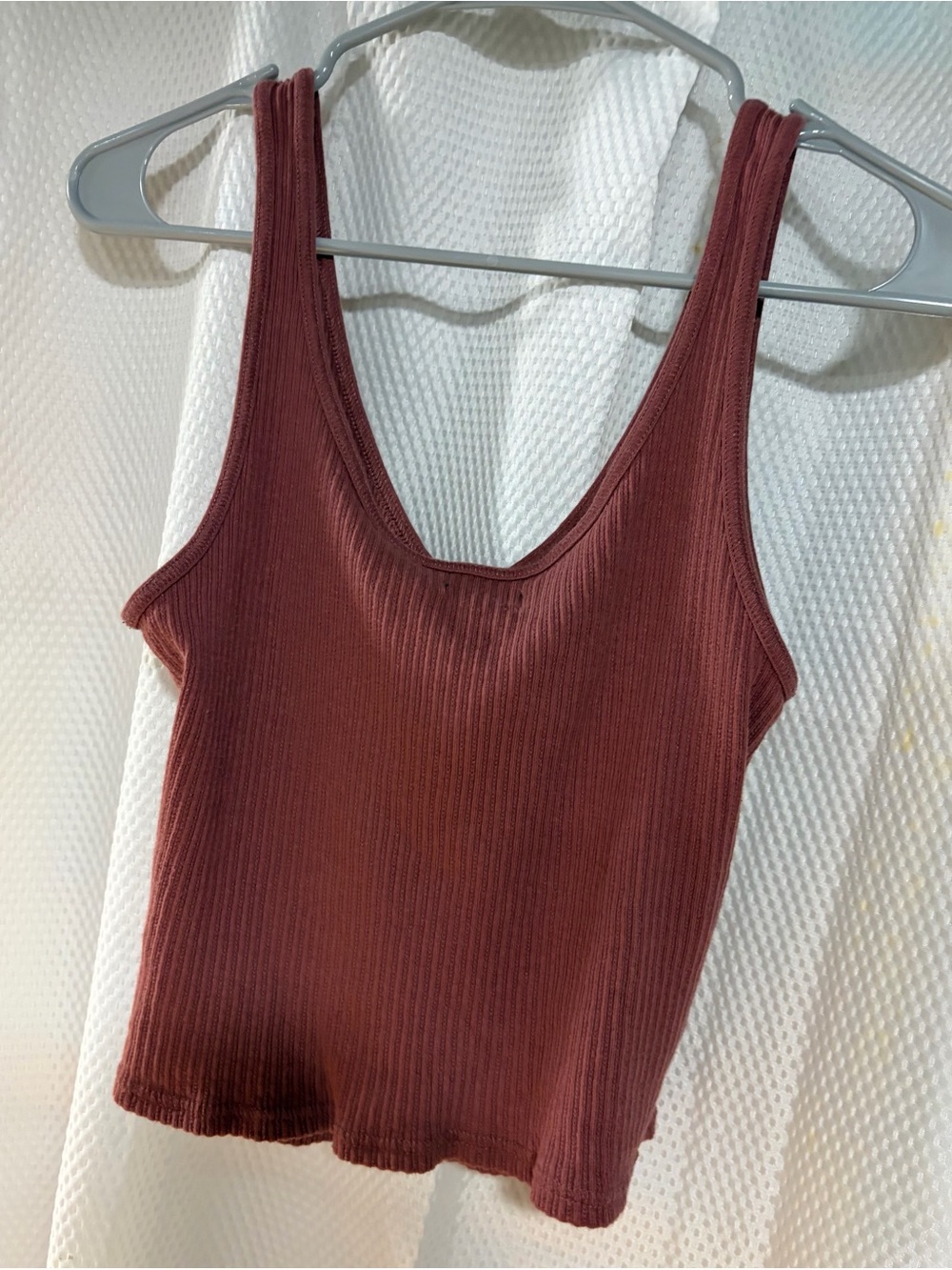 Wild fable Ribbed Scoop Tank Top - Rust Brown